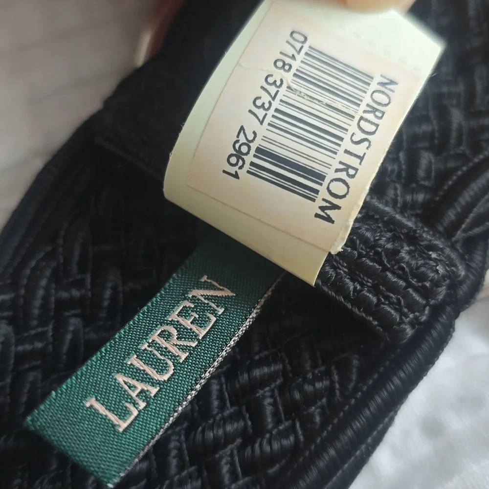 NWT Ralph Lauren Black Fabric Belt Sz Medium